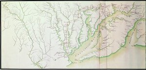 General map of the camps and march of the army in America on the orders of Rochambeau, detail of the left side, from Guerre de l